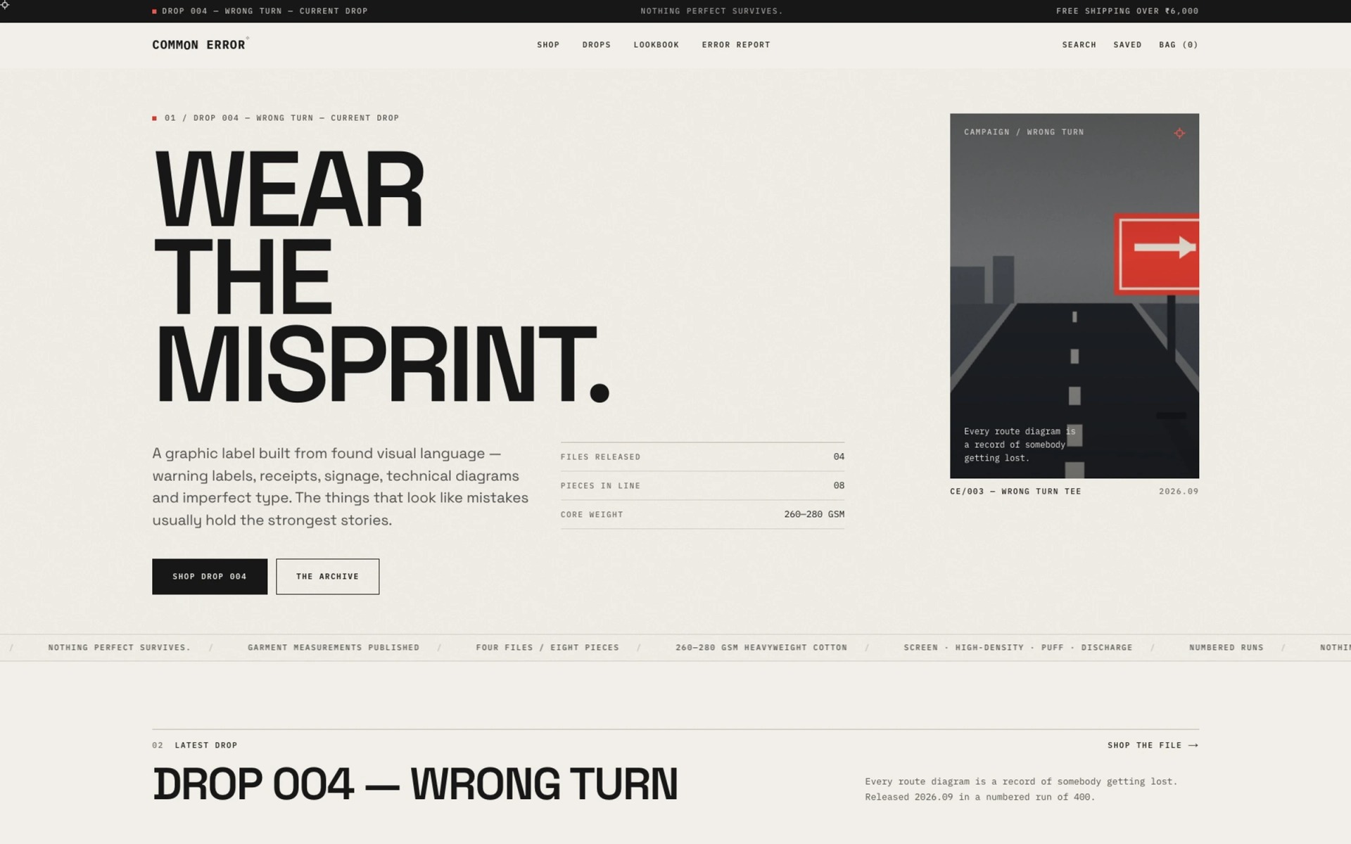 Common Error — the drop.