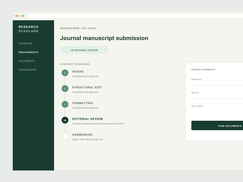 Research Scholars interface detail 1.