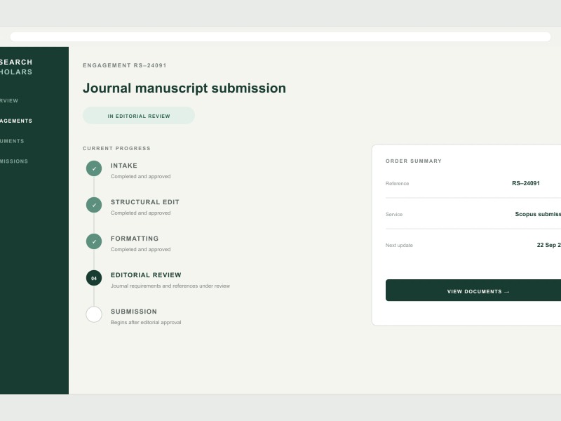 Research Scholars interface detail 2.